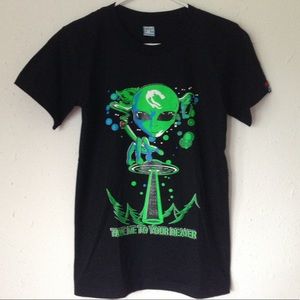 NWOT Take Me to Your Dealer Alien UFO T-Shirt Top